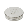90mm Round Trinket Box Embossed Cross