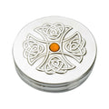 90mm Round Trinket Box  Topaz   Cross
