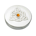 90mm Round Trinket Box  Topaz   Triangle