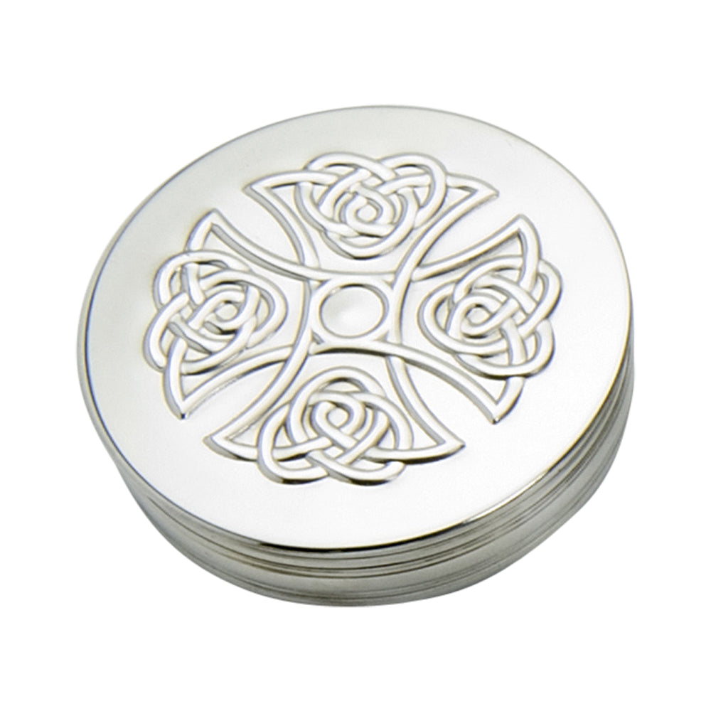 90mm Round Trinket Box  Plain    Cross