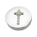 90mm Round Trinket Box, Iona Cross