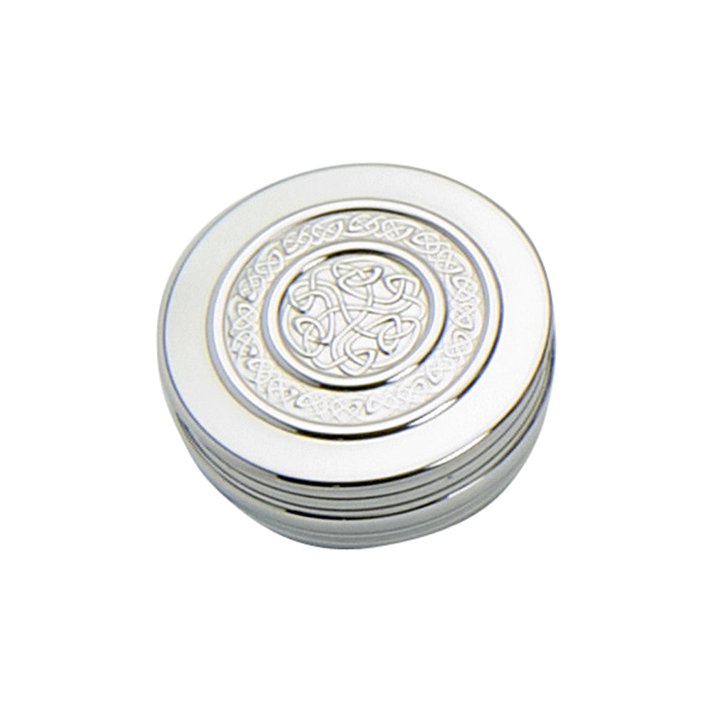 50mm Round Trinket Box with insert, Celtic Rope