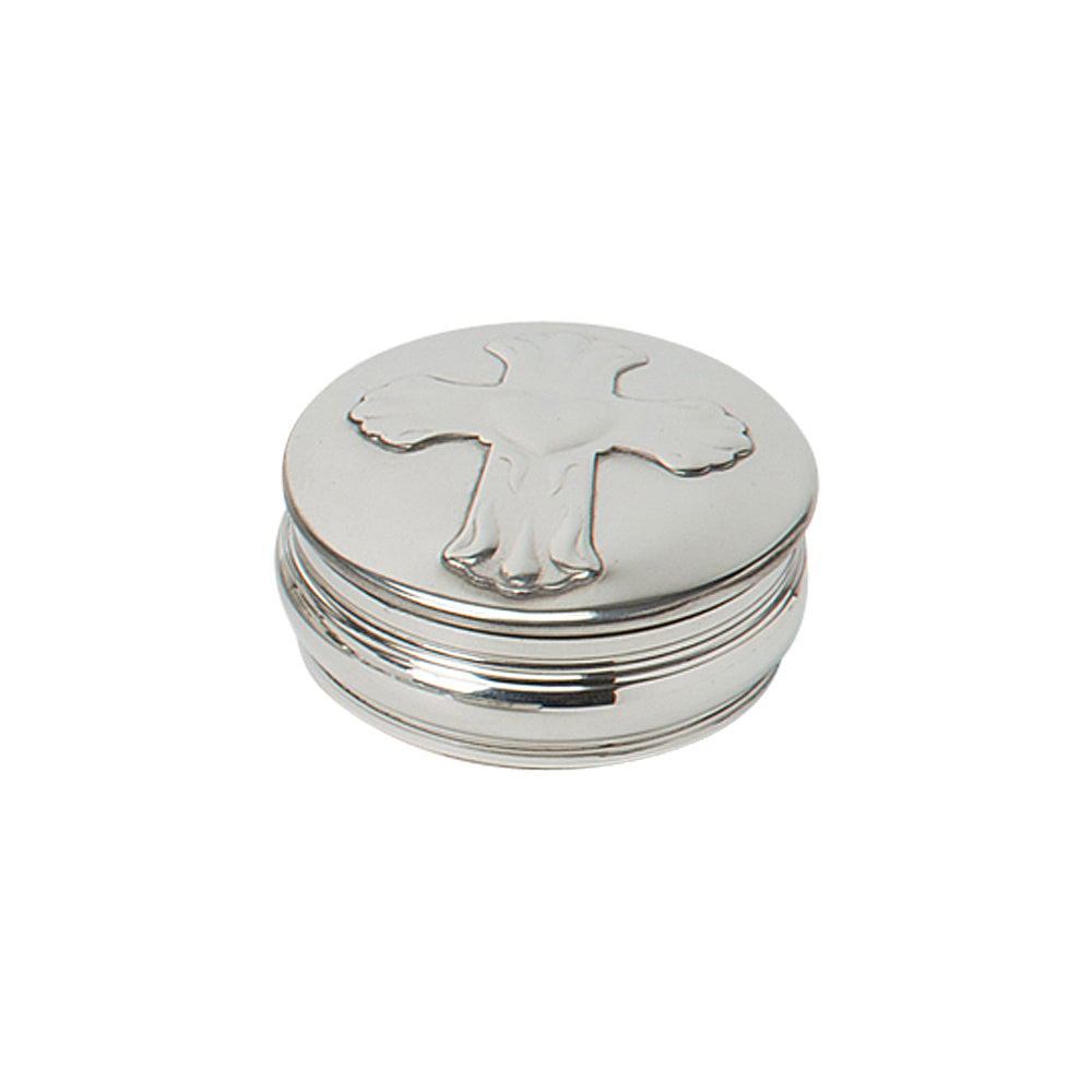 50mm Round Trinket Box Embossed Cross