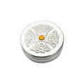 50mm Round Trinket Box     Topaz    Cross