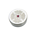 50mm Round Trinket Box    Amethyst    Cross