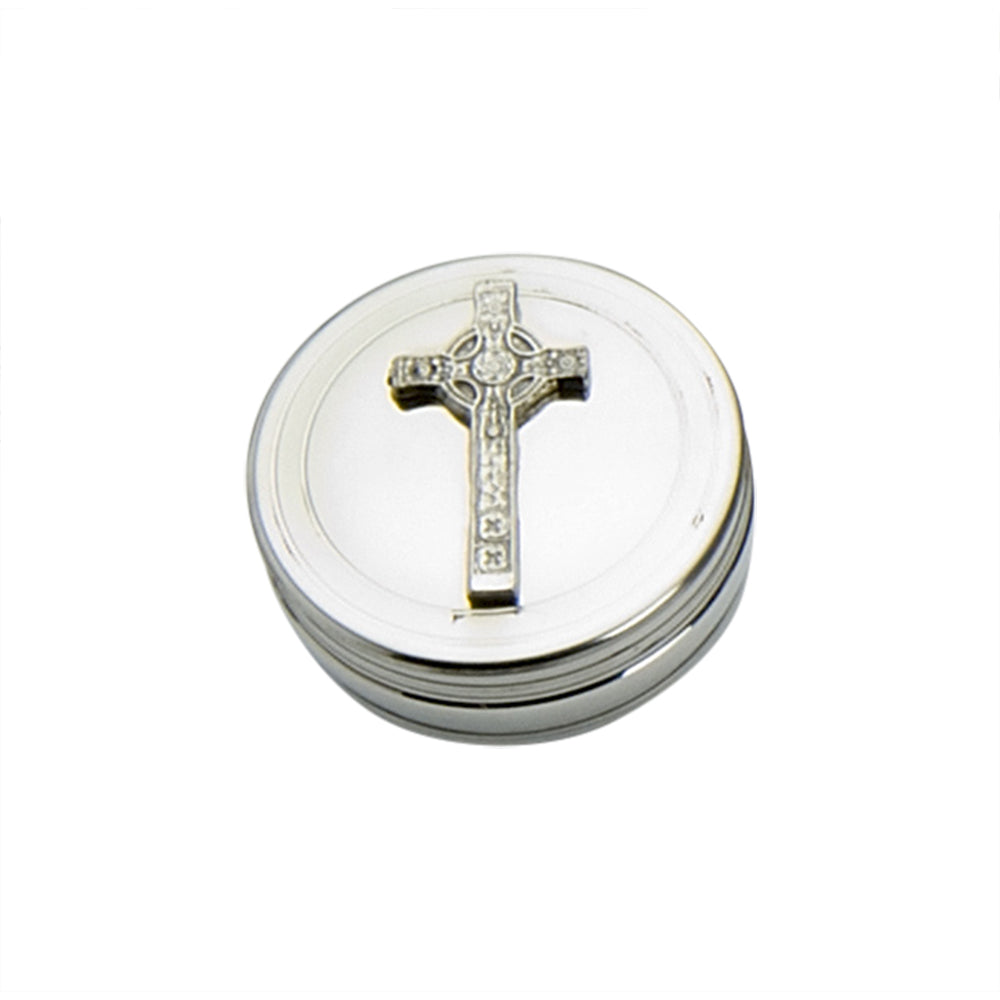 50mm Round Trinket Box, Iona Cross
