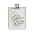 4oz Hip Flask, Stamped Bowling Scene