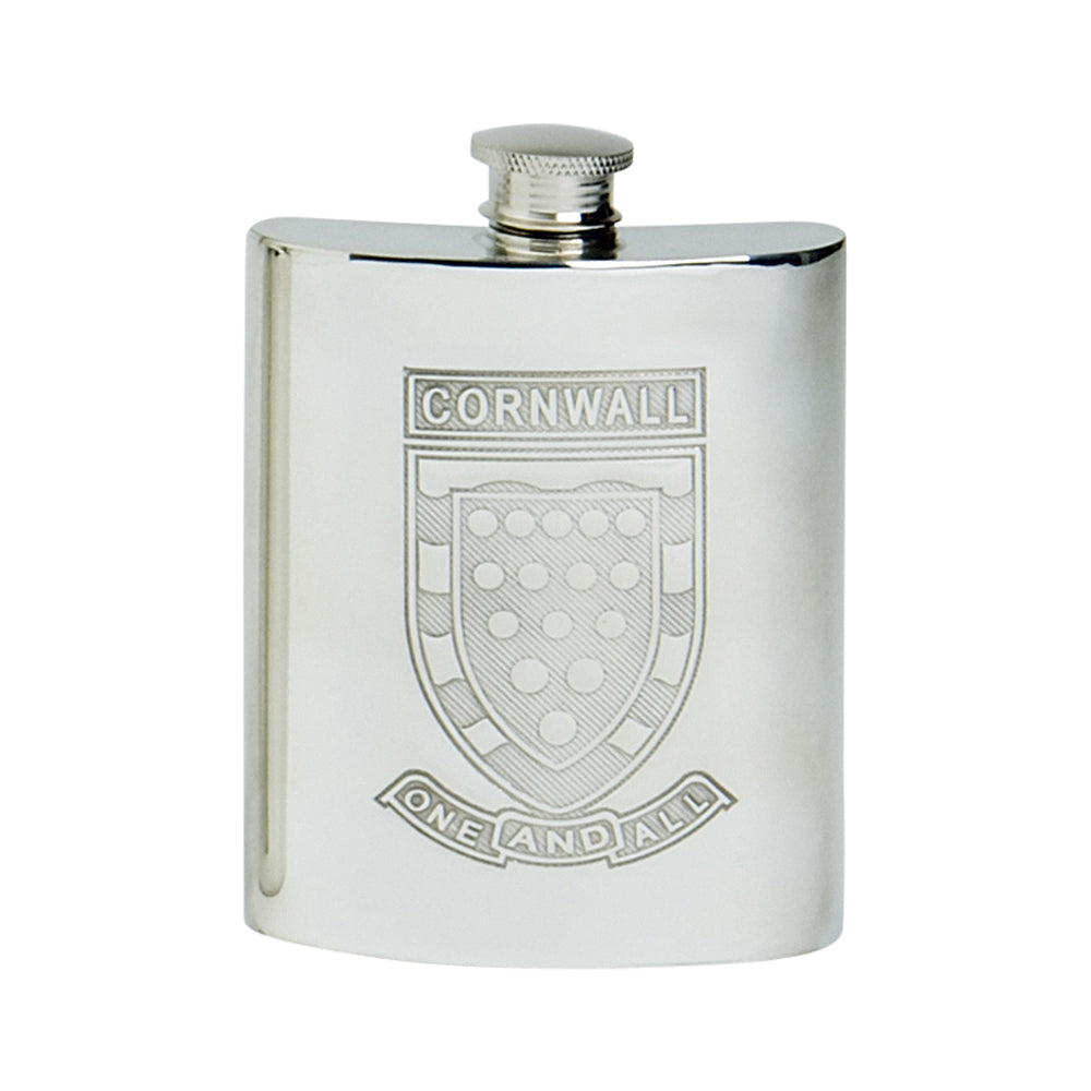 6oz Hip Flask Cornwall Scene
