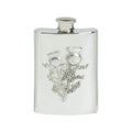4oz Hip Flask, Stamped Thistle Scene