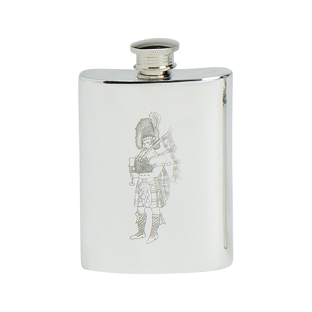 4oz Hip Flask, Stamped Piper
