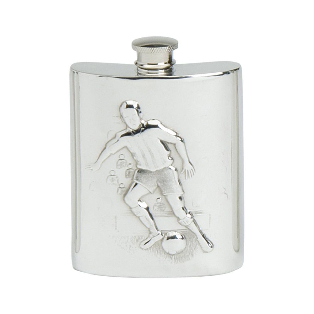 4oz Hip Flask Stamped Football Scene