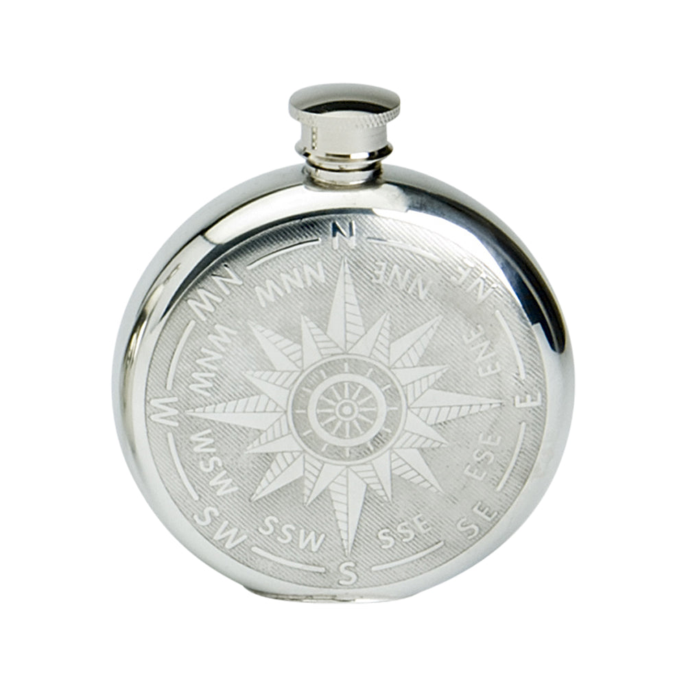 6oz Round Flask Classic, Compass