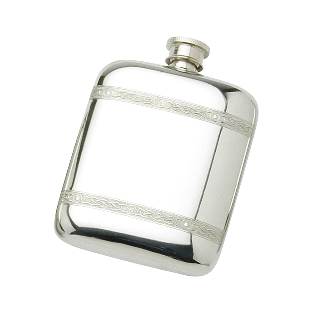 4oz Pocket Flask. Celtic Wire