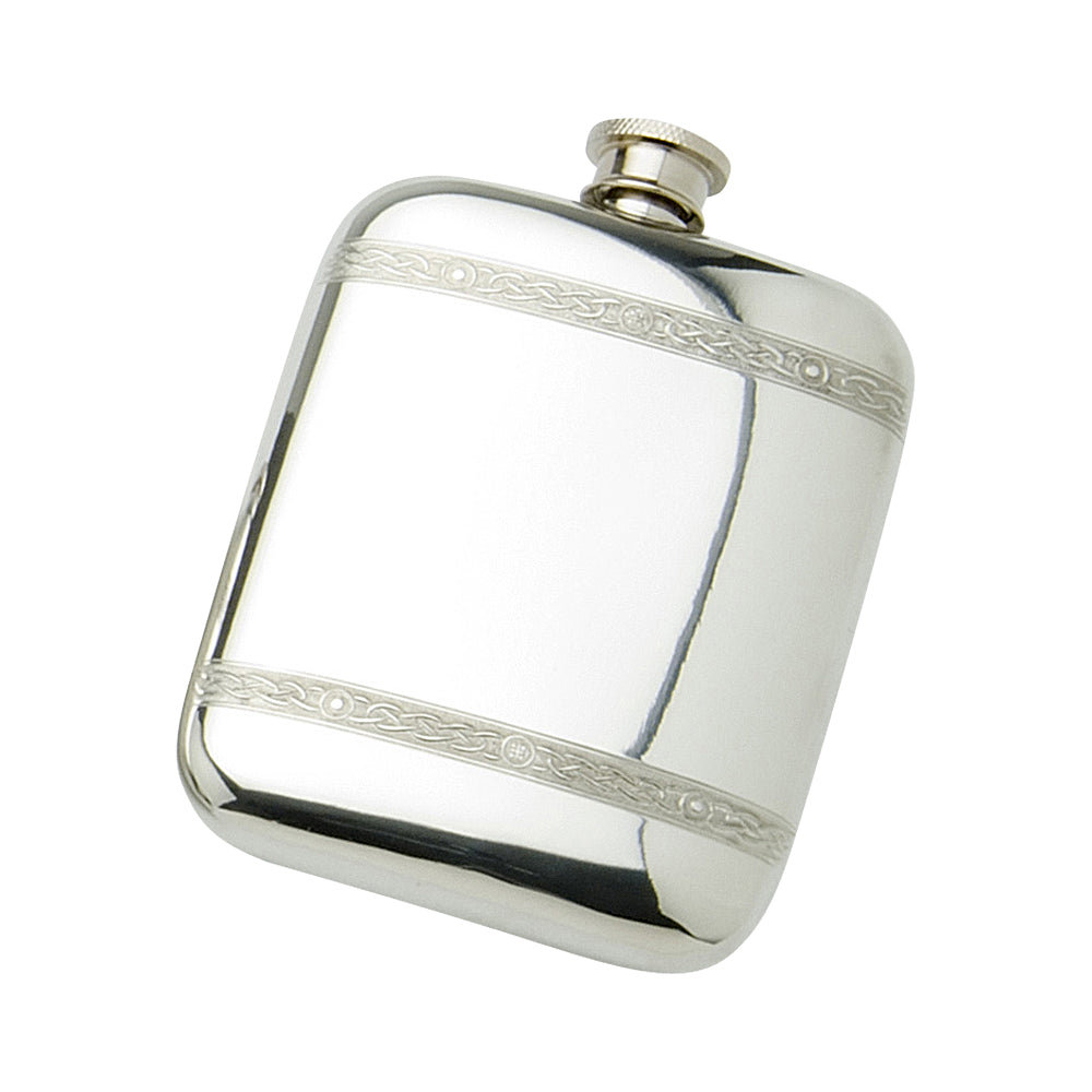 6oz Pocket Flask. Celtic Wire