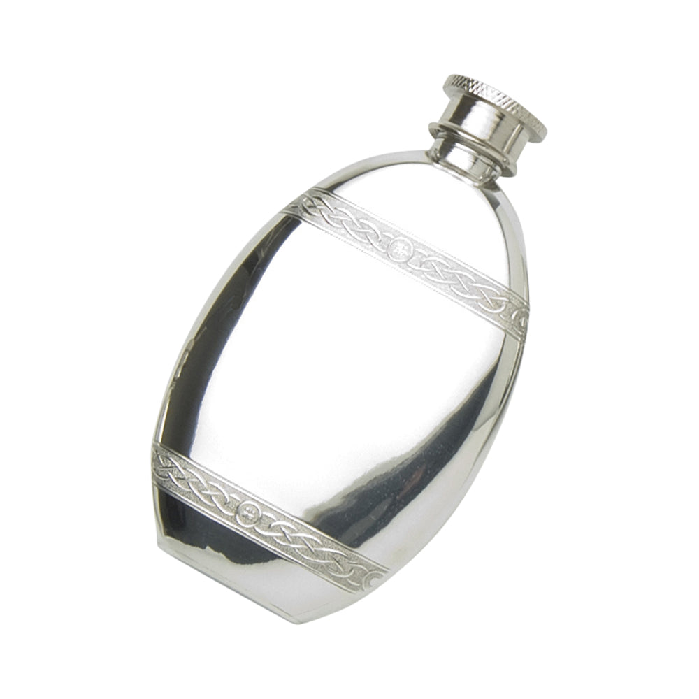 2oz Oval Flask, Celtic Wire
