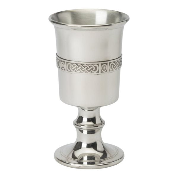 6.5 inch pewter chalice with Celtic band design