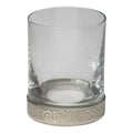 Glass shot glass with pewter Celtic knot base